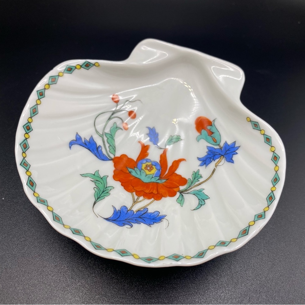 Vintage Pavot Porcelain Seashell Trinket Dish Bowl Paris France Decor AS IS